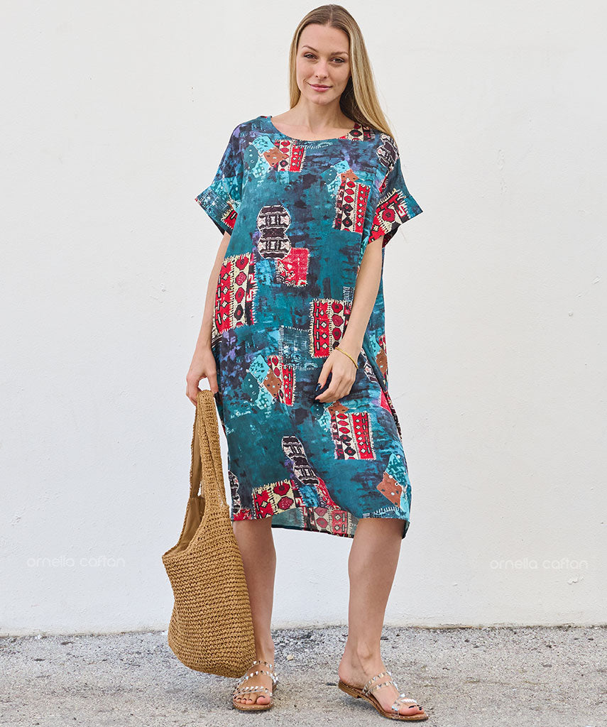 Robe Décontractée à Poches Courte – Ornella Caftan™