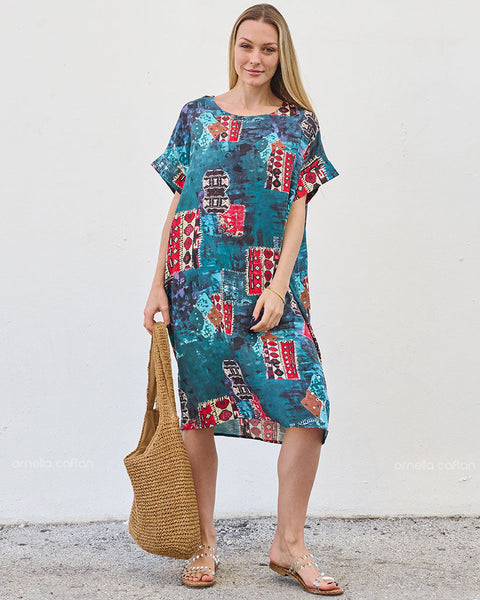 Robe Décontractée à Poches Courte – Ornella Caftan™