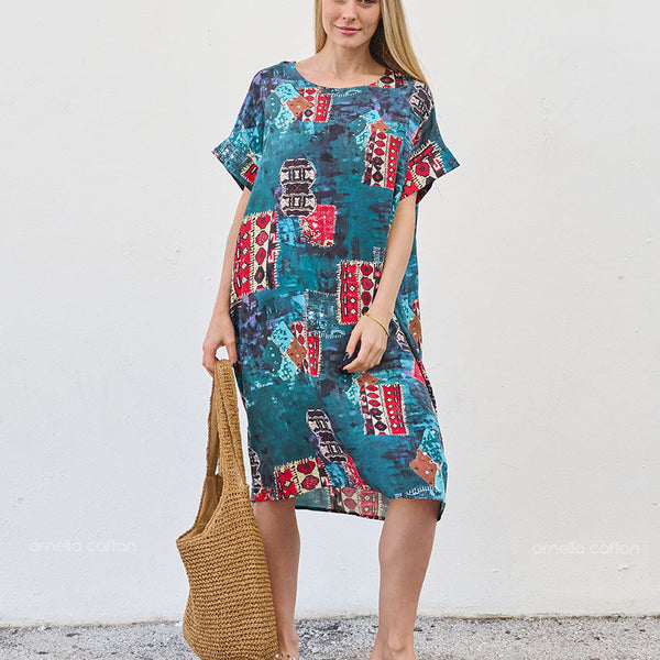 Robe Décontractée à Poches Courte – Ornella Caftan™