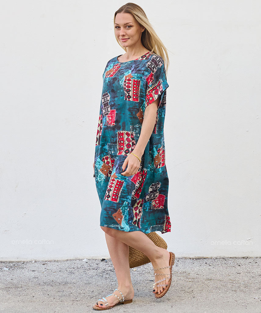 Robe Décontractée à Poches Courte – Ornella Caftan™