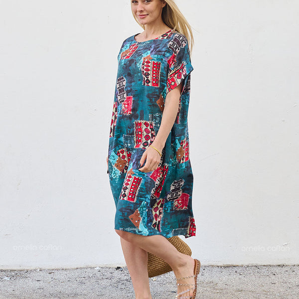 Robe Décontractée à Poches Courte – Ornella Caftan™
