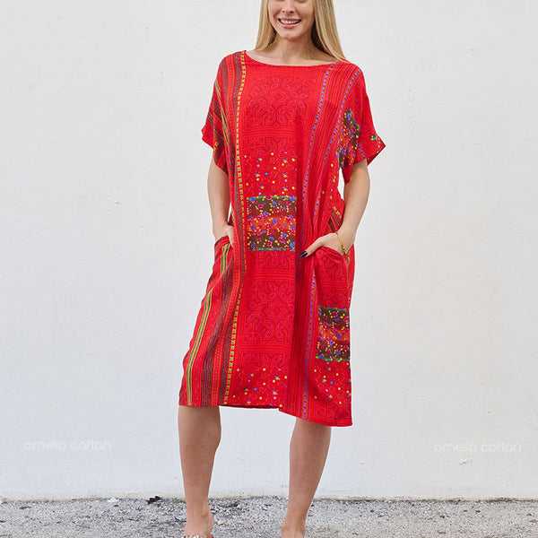 Robe Décontractée à Poches Courte – Ornella Caftan™