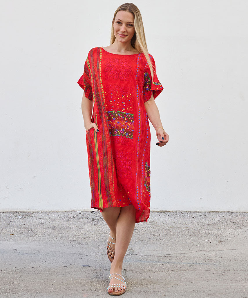 Robe Décontractée à Poches Courte – Ornella Caftan™