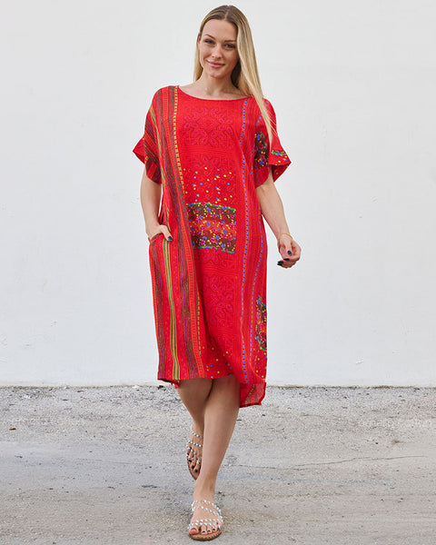 Robe Décontractée à Poches Courte – Ornella Caftan™