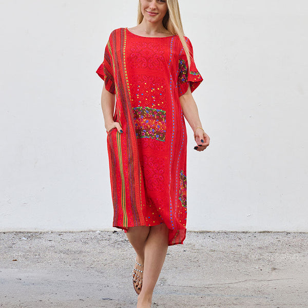 Robe Décontractée à Poches Courte – Ornella Caftan™
