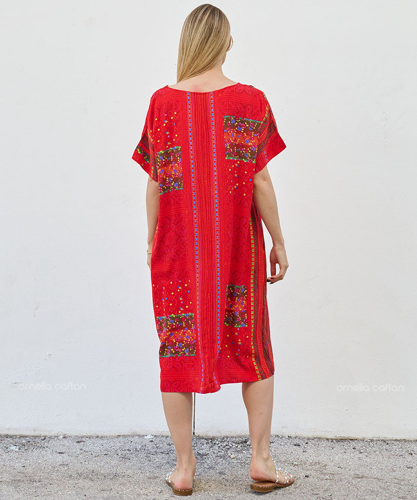 Robe Décontractée à Poches Courte – Ornella Caftan™