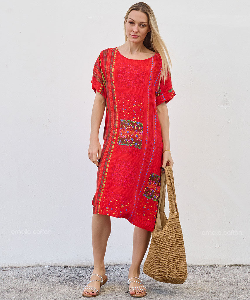 Robe Décontractée à Poches Courte – Ornella Caftan™