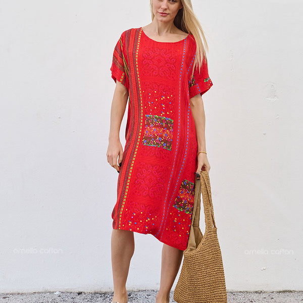 Robe Décontractée à Poches Courte – Ornella Caftan™