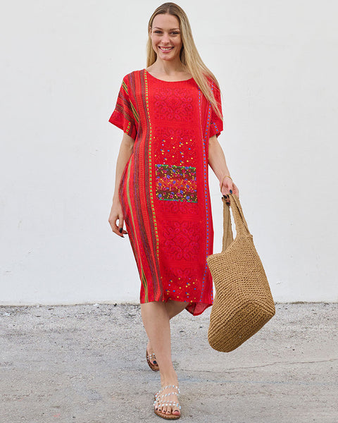 Robe Décontractée à Poches Courte – Ornella Caftan™