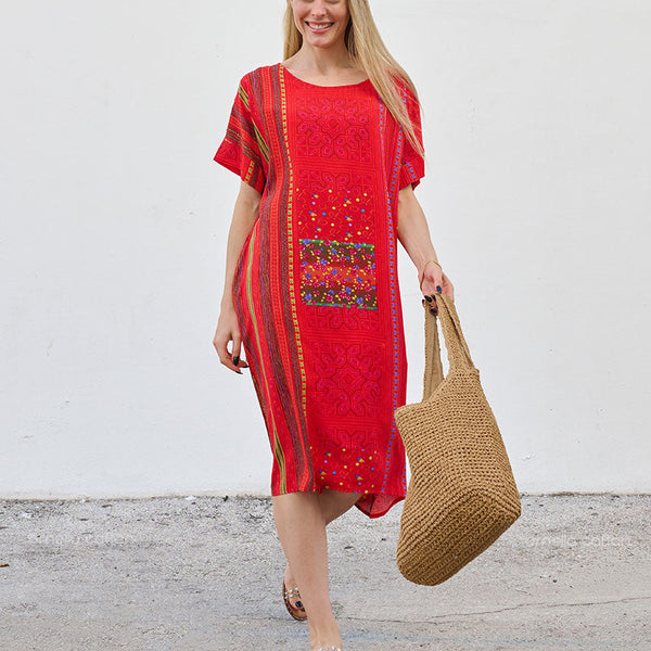 Robe Décontractée à Poches Courte – Ornella Caftan™