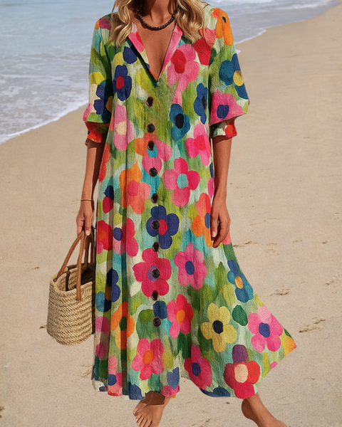 Hortense | Robe Maxi Imprimée Fleurie