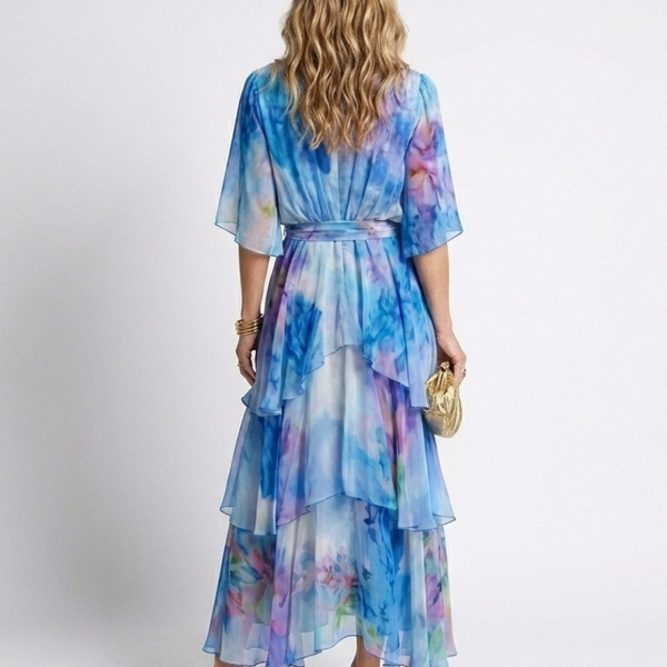 Azura | Robe Maxi Fluide Aquarelle Élégance