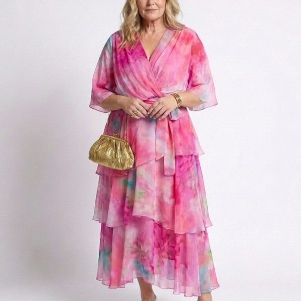 Azura | Robe Maxi Fluide Aquarelle Élégance