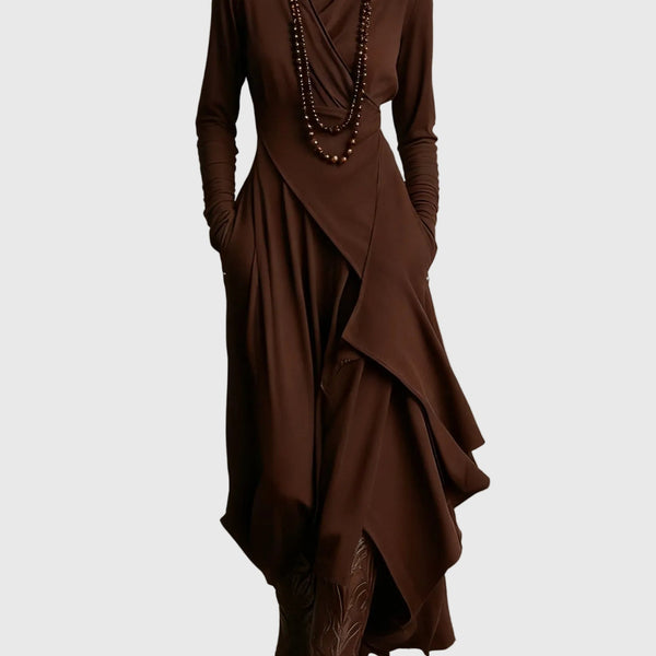 Isabeau | Robe Maxi Drapée Élégance
