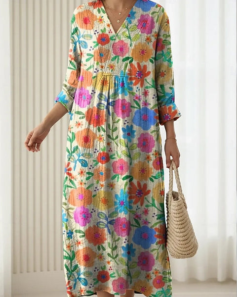 Églantine | Robe Imprimée Jardin Coloré
