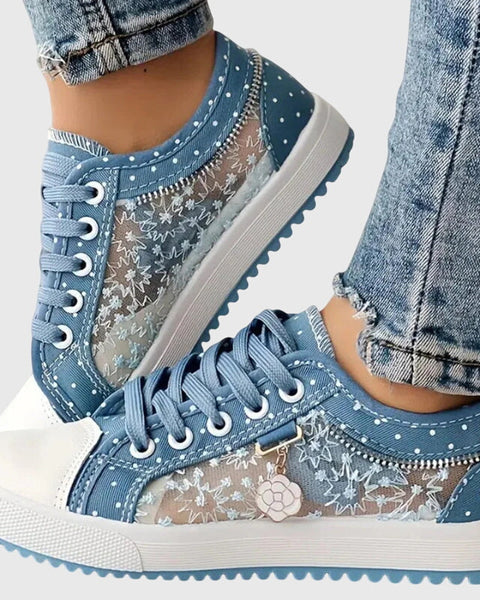 Céleste | Baskets Dentelle Transparente