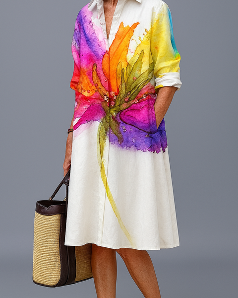 Lydia | Robe Midi Artistique