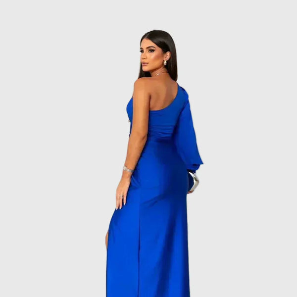 Auriane | Robe Maxi Asymétrique Satinée