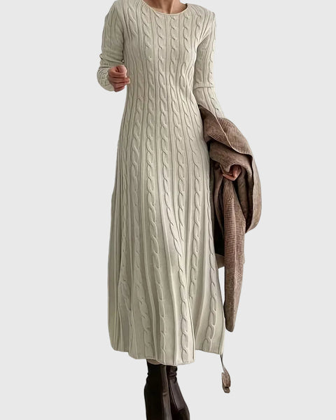 Adèle | Robe Maxi Maille Torsadée
