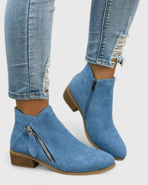 Armelle | Bottines Suédées Zip Latéral