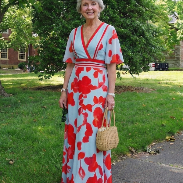 Marianne | Robe Maxi Fleurie Élégance Contrastée