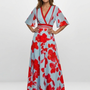 Marianne | Robe Maxi Fleurie Élégance Contrastée