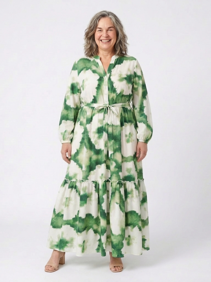 Garance | Robe Maxi Imprimé Nature Élégance Fluide