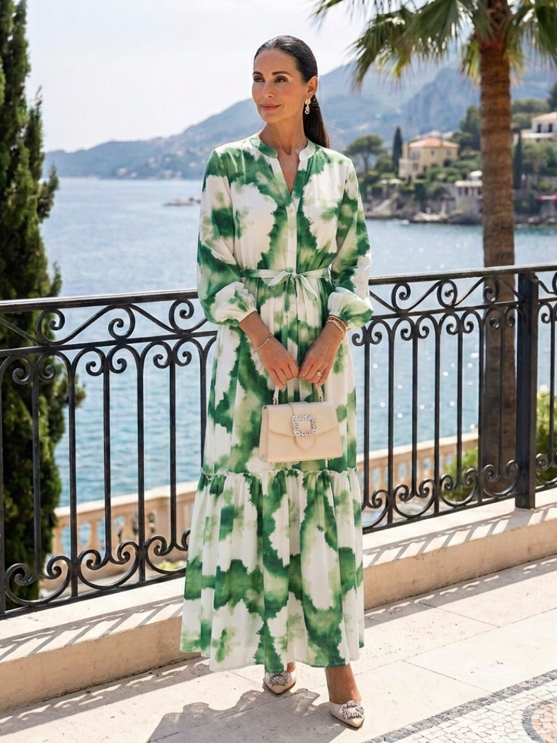 Garance | Robe Maxi Imprimé Nature Élégance Fluide