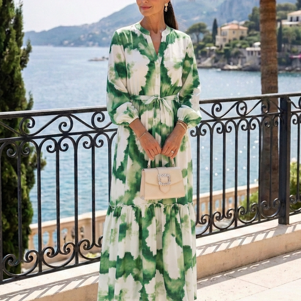 Garance | Robe Maxi Imprimé Nature Élégance Fluide