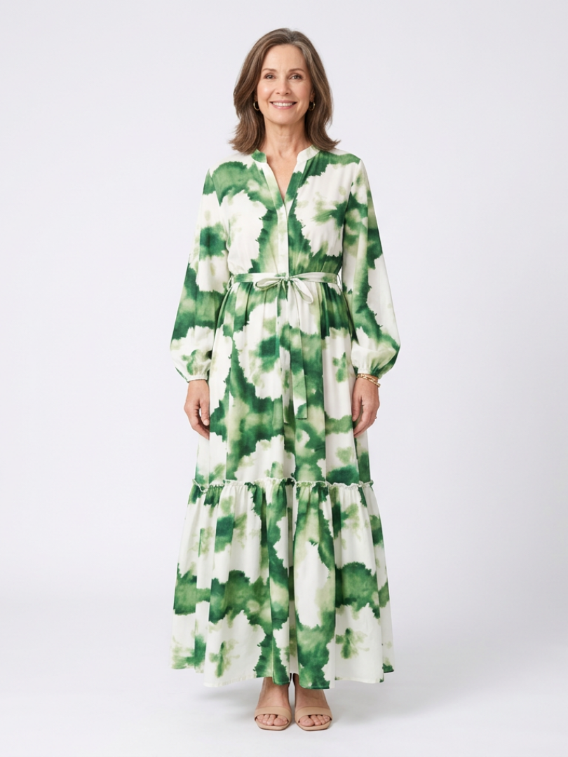 Garance | Robe Maxi Imprimé Nature Élégance Fluide