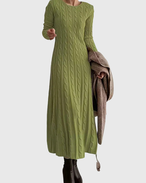 Adèle | Robe Maxi Maille Torsadée