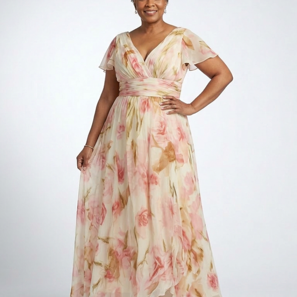 Éléonore | Robe Maxi Fleurie Élégance Aérienne