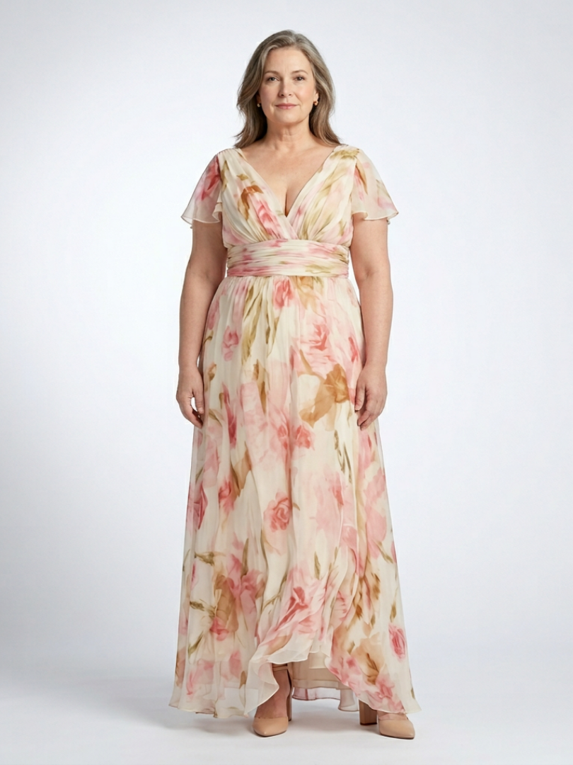 Éléonore | Robe Maxi Fleurie Élégance Aérienne