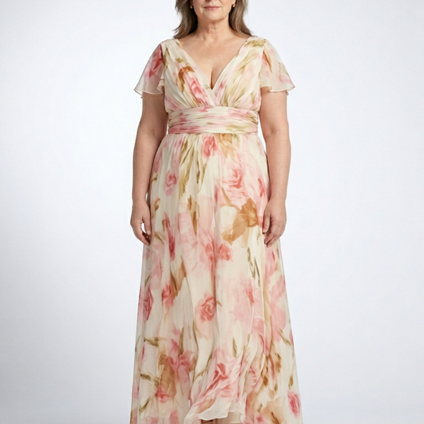 Éléonore | Robe Maxi Fleurie Élégance Aérienne