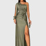 Auriane | Robe Maxi Asymétrique Satinée