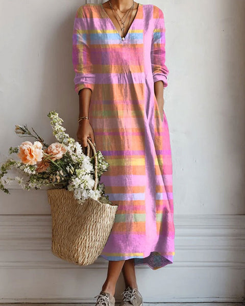 Lison | Robe Imprimée Rayures Pastel
