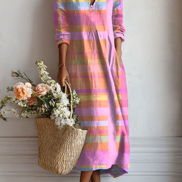 Lison | Robe Imprimée Rayures Pastel