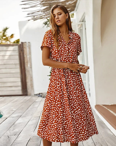Bérénice | Robe Midi Imprimée