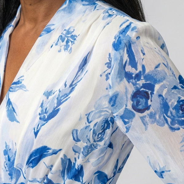 Valentine | Robe Maxi Fleurie Portefeuille Élégance