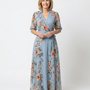 Amandine | Robe Maxi Fleurie Portefeuille
