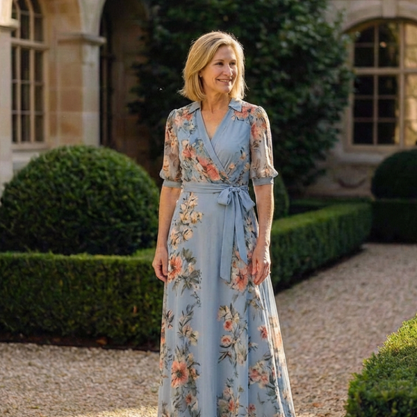 Amandine | Robe Maxi Fleurie Portefeuille
