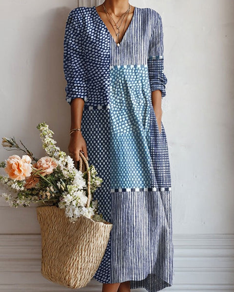 Marjolaine | Robe Imprimée Patchwork